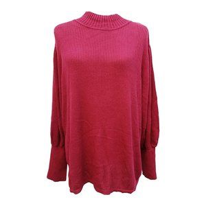 NEW 1. STATE Women's PLUS Size 2X Sweater Burgundy Balloon-Sleeve